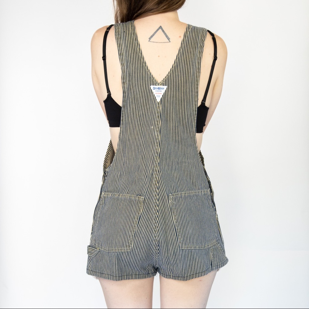 Vintage Pinstripe Short Overalls
